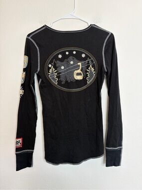 NWT Alp n Rock Ski Gondola Luxe Gray Henley Long Sleeve Shirt Size XS S